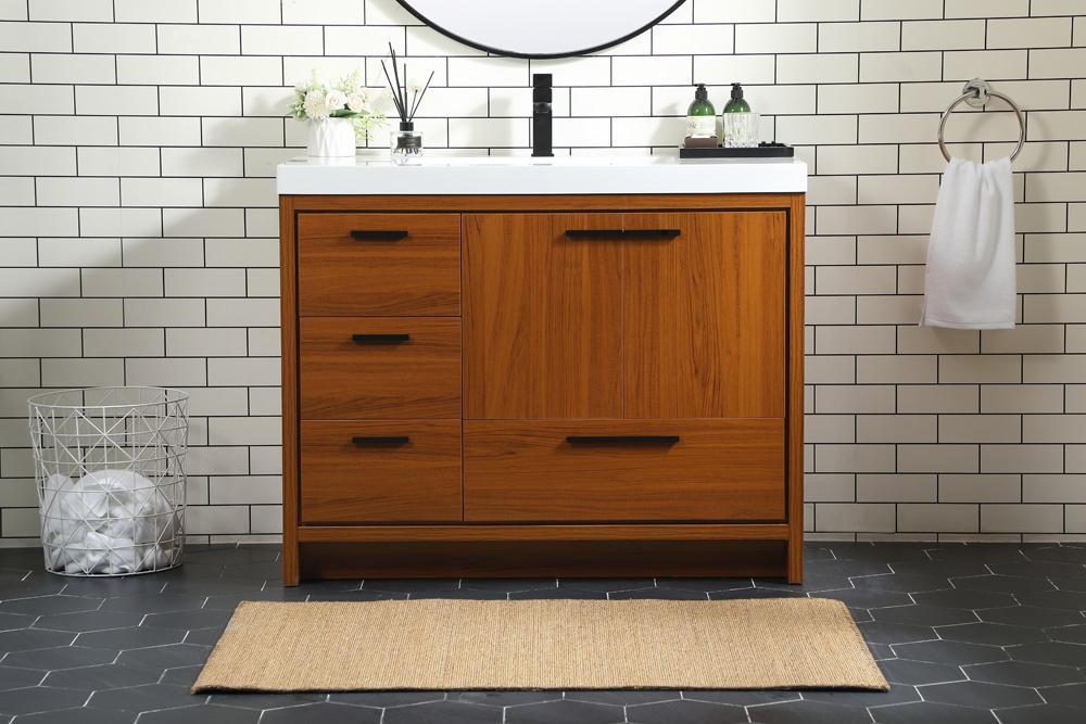 Elegant Furniture & Lighting - Wyatt 42 inch Single bathroom vanity in Teak - VF46042MTK veiw 2