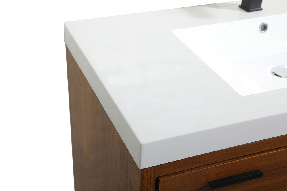 Elegant Furniture & Lighting - Wyatt 42 inch Single bathroom vanity in Teak - VF46042MTK veiw 4