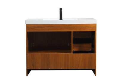 Elegant Furniture & Lighting - Wyatt 42 inch Single bathroom vanity in Teak - VF46042MTK veiw 8