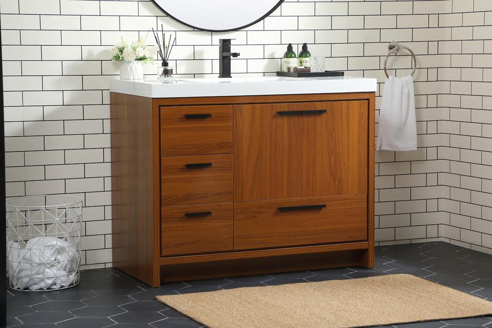 Elegant Furniture & Lighting - Wyatt 42 inch Single bathroom vanity in Teak - VF46042MTK veiw 9