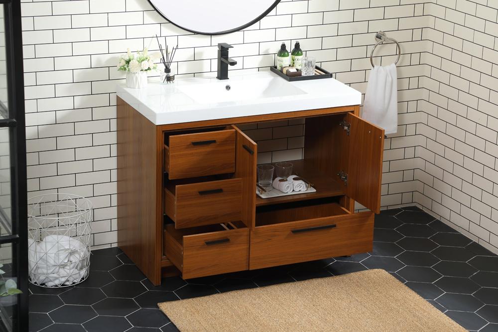 Elegant Furniture & Lighting - Wyatt 42 inch Single bathroom vanity in Teak - VF46042MTK veiw 10