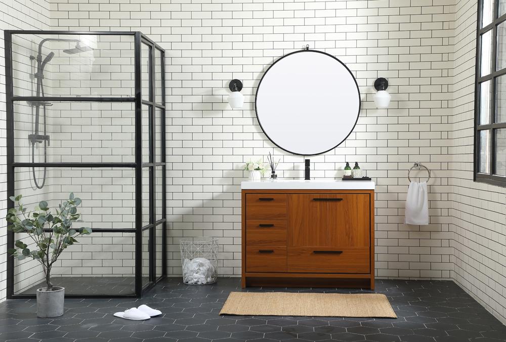 Elegant Furniture & Lighting - Wyatt 42 inch Single bathroom vanity in Teak - VF46042MTK veiw 11