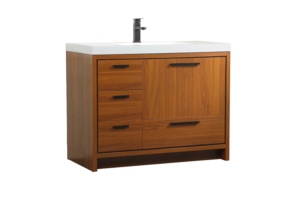 Elegant Furniture & Lighting - Wyatt 42 inch Single bathroom vanity in Teak - VF46042MTK veiw 14
