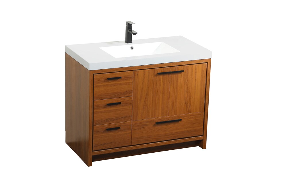 Elegant Furniture & Lighting - Wyatt 42 inch Single bathroom vanity in Teak - VF46042MTK veiw 15