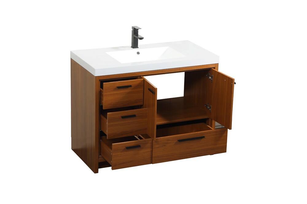 Elegant Furniture & Lighting - Wyatt 42 inch Single bathroom vanity in Teak - VF46042MTK veiw 16