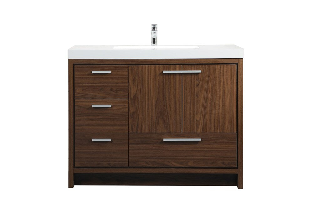 Elegant Furniture & Lighting - Wyatt 42 inch Single bathroom vanity in Walnut - VF46042MWT veiw 1