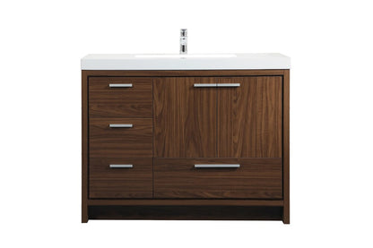Elegant Furniture & Lighting - Wyatt 42 inch Single bathroom vanity in Walnut - VF46042MWT veiw 1