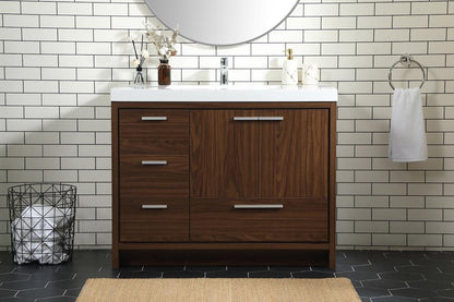 Elegant Furniture & Lighting - Wyatt 42 inch Single bathroom vanity in Walnut - VF46042MWT veiw 2
