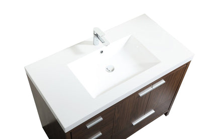 Elegant Furniture & Lighting - Wyatt 42 inch Single bathroom vanity in Walnut - VF46042MWT veiw 3