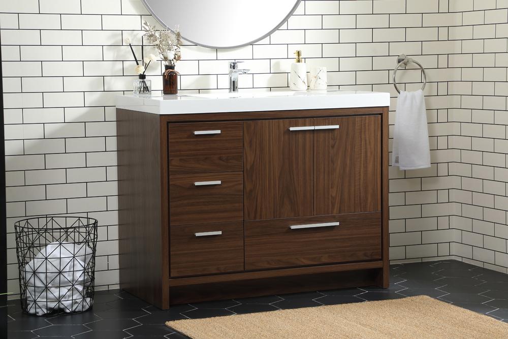 Elegant Furniture & Lighting - Wyatt 42 inch Single bathroom vanity in Walnut - VF46042MWT veiw 9