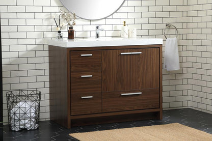 Elegant Furniture & Lighting - Wyatt 42 inch Single bathroom vanity in Walnut - VF46042MWT veiw 9