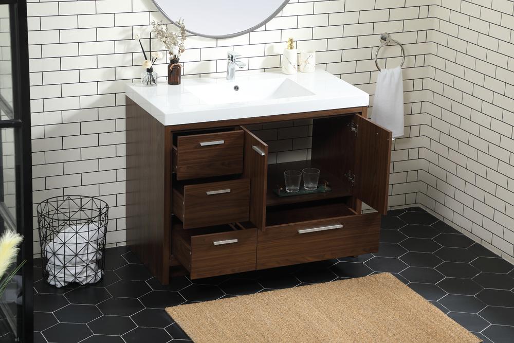 Elegant Furniture & Lighting - Wyatt 42 inch Single bathroom vanity in Walnut - VF46042MWT veiw 10