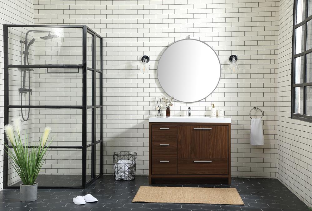 Elegant Furniture & Lighting - Wyatt 42 inch Single bathroom vanity in Walnut - VF46042MWT veiw 11