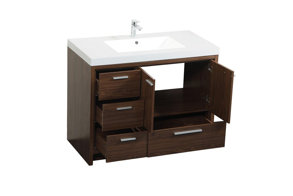 Elegant Furniture & Lighting - Wyatt 42 inch Single bathroom vanity in Walnut - VF46042MWT veiw 16