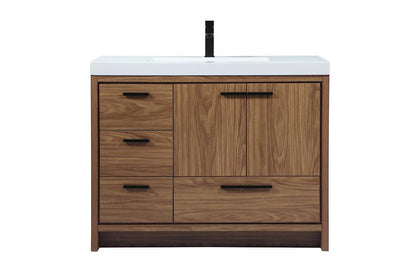 Elegant Furniture & Lighting - Wyatt 42 inch Single bathroom vanity in walnut brown - VF46042WB veiw 1