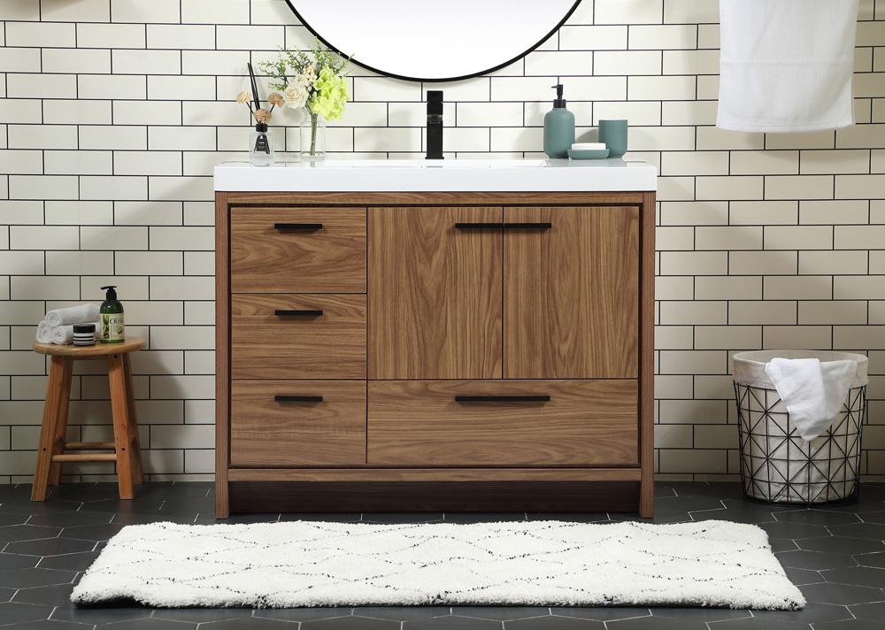 Elegant Furniture & Lighting - Wyatt 42 inch Single bathroom vanity in walnut brown - VF46042WB veiw 2
