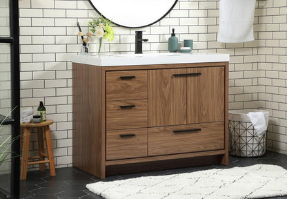 Elegant Furniture & Lighting - Wyatt 42 inch Single bathroom vanity in walnut brown - VF46042WB veiw 3