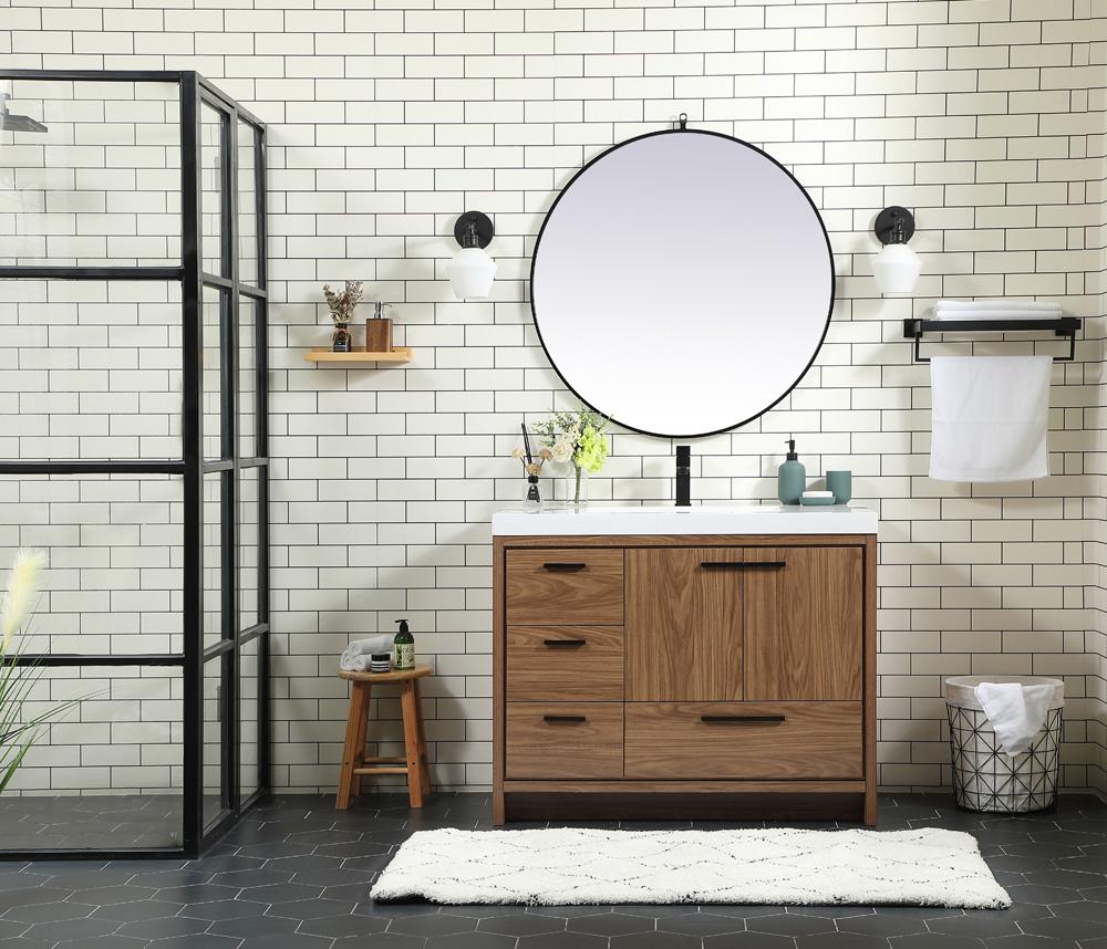 Elegant Furniture & Lighting - Wyatt 42 inch Single bathroom vanity in walnut brown - VF46042WB veiw 5