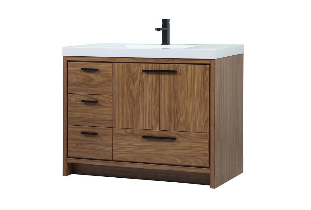 Elegant Furniture & Lighting - Wyatt 42 inch Single bathroom vanity in walnut brown - VF46042WB veiw 8