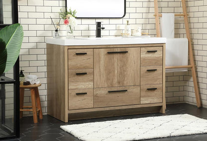 Elegant Furniture & Lighting - Wyatt 48 inch Single bathroom vanity in natural oak - VF46048NT veiw 3