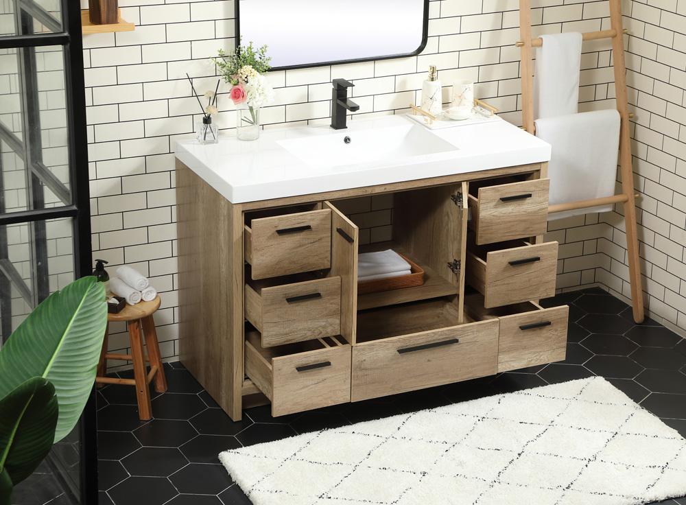 Elegant Furniture & Lighting - Wyatt 48 inch Single bathroom vanity in natural oak - VF46048NT veiw 4