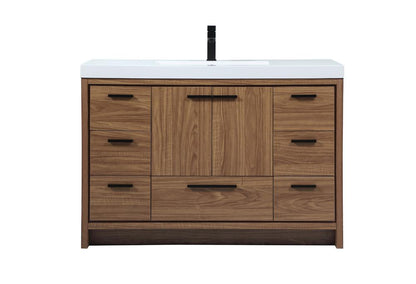 Elegant Furniture & Lighting - Wyatt 48 inch Single bathroom vanity in walnut brown - VF46048WB veiw 1