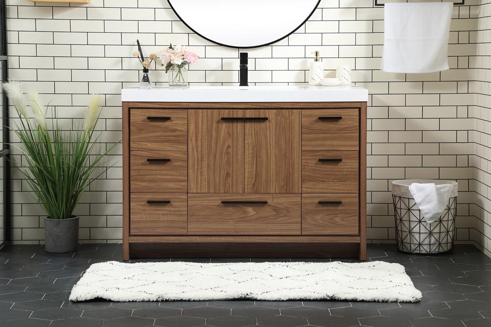 Elegant Furniture & Lighting - Wyatt 48 inch Single bathroom vanity in walnut brown - VF46048WB veiw 2