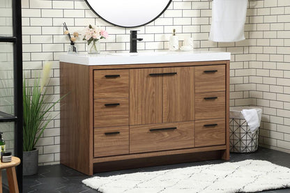 Elegant Furniture & Lighting - Wyatt 48 inch Single bathroom vanity in walnut brown - VF46048WB veiw 3
