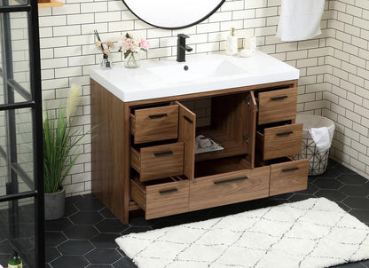 Elegant Furniture & Lighting - Wyatt 48 inch Single bathroom vanity in walnut brown - VF46048WB veiw 4