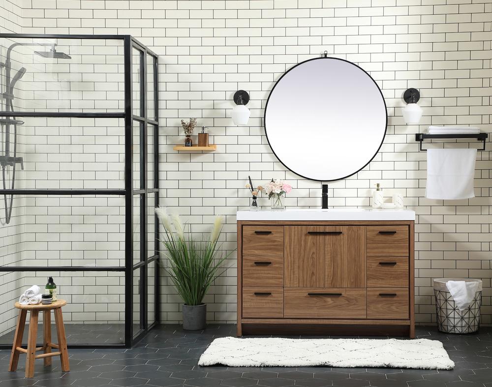 Elegant Furniture & Lighting - Wyatt 48 inch Single bathroom vanity in walnut brown - VF46048WB veiw 5