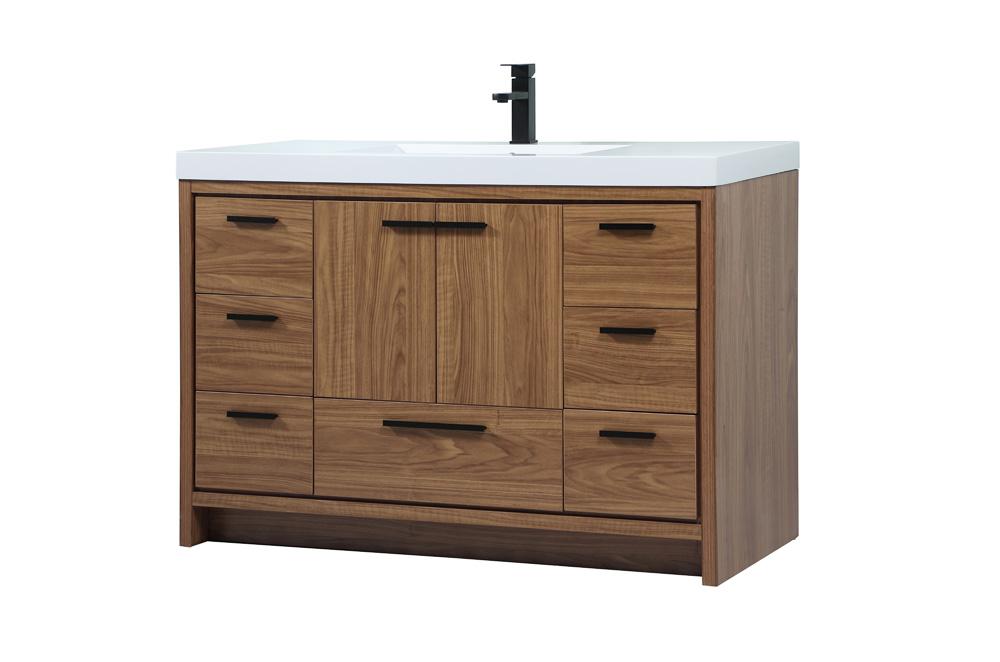 Elegant Furniture & Lighting - Wyatt 48 inch Single bathroom vanity in walnut brown - VF46048WB veiw 8