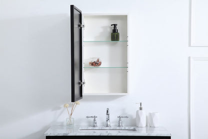 Elegant Furniture & Lighting - Wyn Metal mirror medicine cabinet 17 inch x 28 inch in Black - MR571728BLK veiw 4