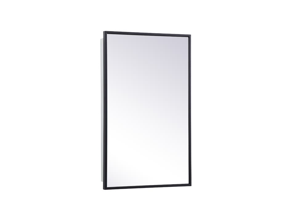 Elegant Furniture & Lighting - Wyn Metal mirror medicine cabinet 17 inch x 28 inch in Black - MR571728BLK veiw 6