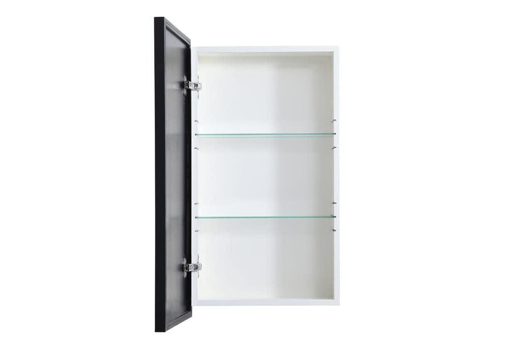 Elegant Furniture & Lighting - Wyn Metal mirror medicine cabinet 17 inch x 28 inch in Black - MR571728BLK veiw 7