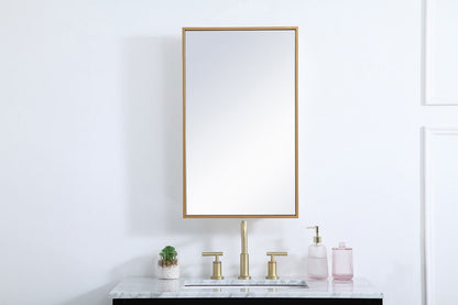 Elegant Furniture & Lighting - Wyn Metal mirror medicine cabinet 17 inch x 28 inch in Brass - MR571728BRS veiw 2