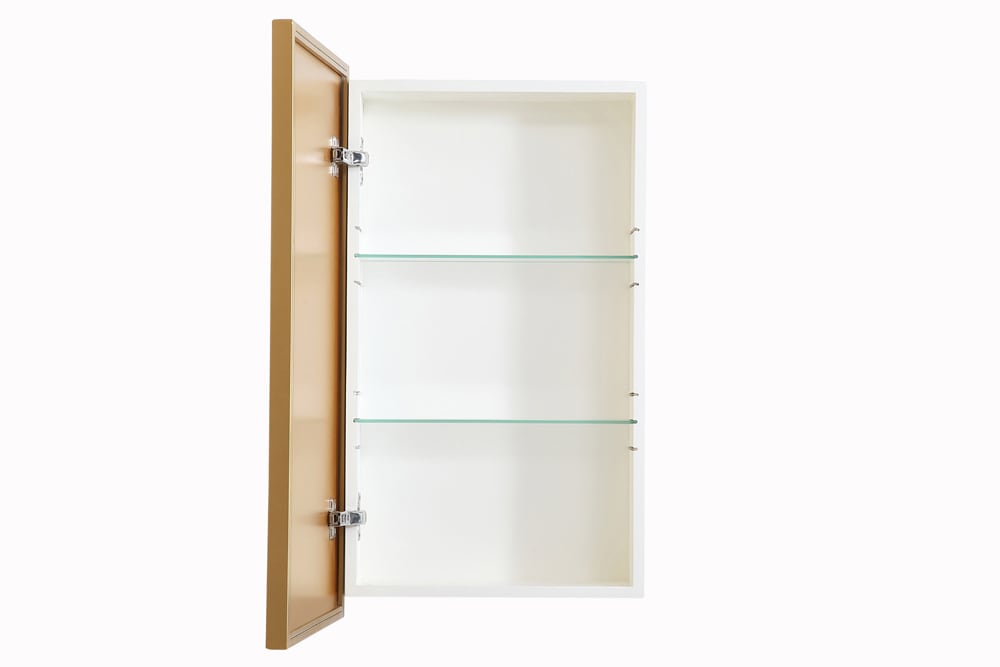 Elegant Furniture & Lighting - Wyn Metal mirror medicine cabinet 17 inch x 28 inch in Brass - MR571728BRS veiw 7