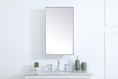 Elegant Furniture & Lighting - Wyn Metal mirror medicine cabinet 17 inch x 28 inch in silver - MR571728S veiw 2