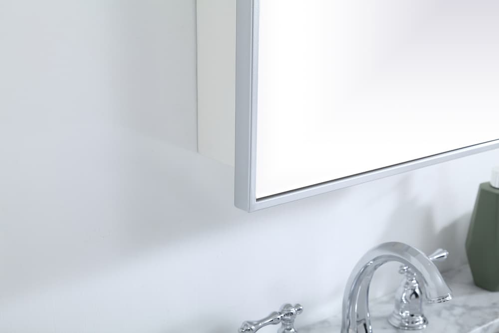 Elegant Furniture & Lighting - Wyn Metal mirror medicine cabinet 17 inch x 28 inch in silver - MR571728S veiw 5