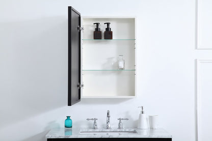 Elegant Furniture & Lighting - Wyn Metal mirror medicine cabinet 20 inch x 28 inch in Black - MR572028BLK veiw 4