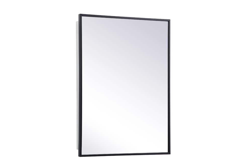 Elegant Furniture & Lighting - Wyn Metal mirror medicine cabinet 20 inch x 28 inch in Black - MR572028BLK veiw 6
