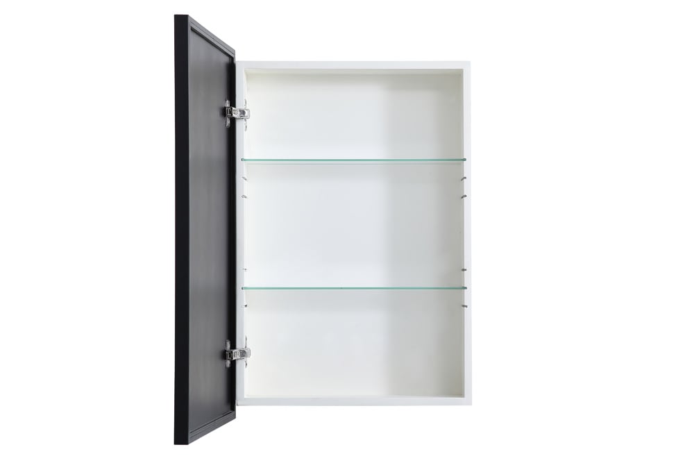 Elegant Furniture & Lighting - Wyn Metal mirror medicine cabinet 20 inch x 28 inch in Black - MR572028BLK veiw 7
