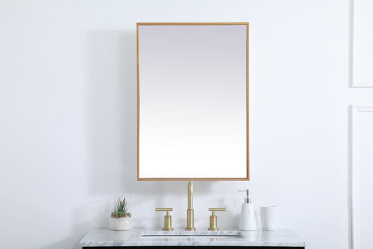 Elegant Furniture & Lighting - Wyn Metal mirror medicine cabinet 20 inch x 28 inch in Brass - MR572028BRS veiw 2