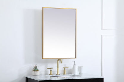 Elegant Furniture & Lighting - Wyn Metal mirror medicine cabinet 20 inch x 28 inch in Brass - MR572028BRS veiw 3