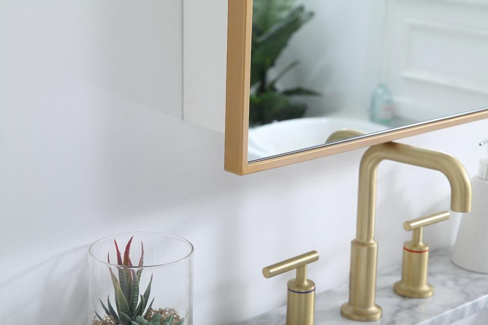 Elegant Furniture & Lighting - Wyn Metal mirror medicine cabinet 20 inch x 28 inch in Brass - MR572028BRS veiw 5