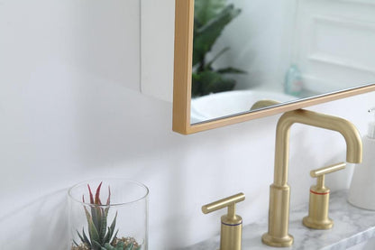 Elegant Furniture & Lighting - Wyn Metal mirror medicine cabinet 20 inch x 28 inch in Brass - MR572028BRS veiw 5