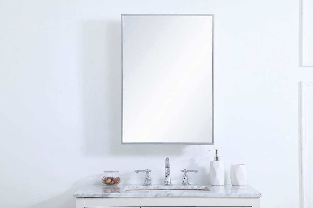 Elegant Furniture & Lighting - Wyn Metal mirror medicine cabinet 20 inch x 28 inch in silver - MR572028S veiw 2