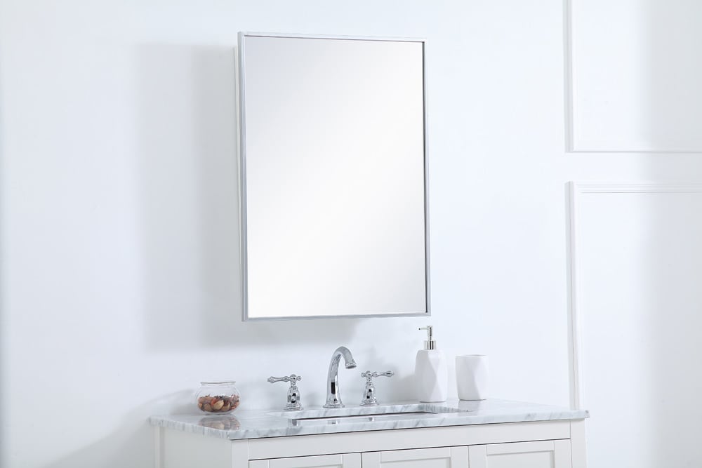 Elegant Furniture & Lighting - Wyn Metal mirror medicine cabinet 20 inch x 28 inch in silver - MR572028S veiw 3