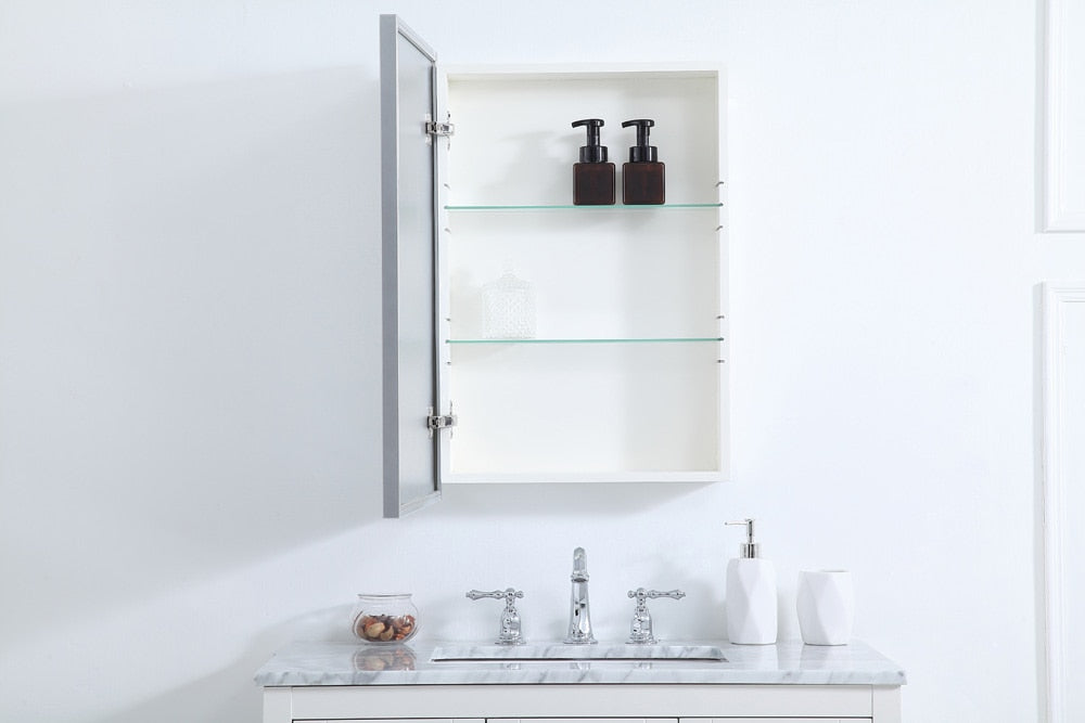 Elegant Furniture & Lighting - Wyn Metal mirror medicine cabinet 20 inch x 28 inch in silver - MR572028S veiw 4