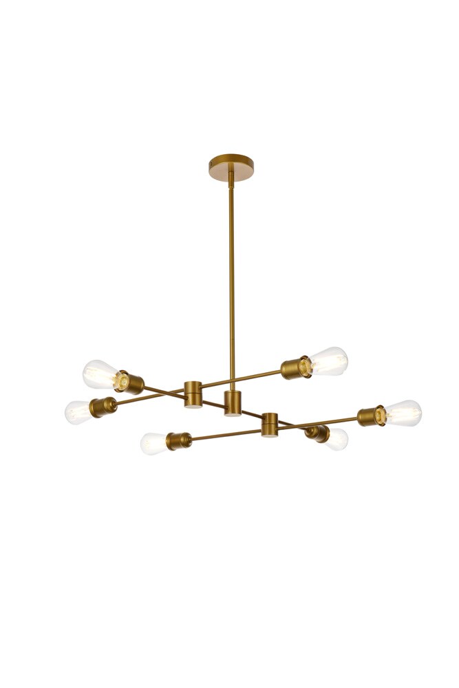 Elegant Furniture & Lighting - Xavier 6 lights pendant in brass - LD7051D31BR veiw 1