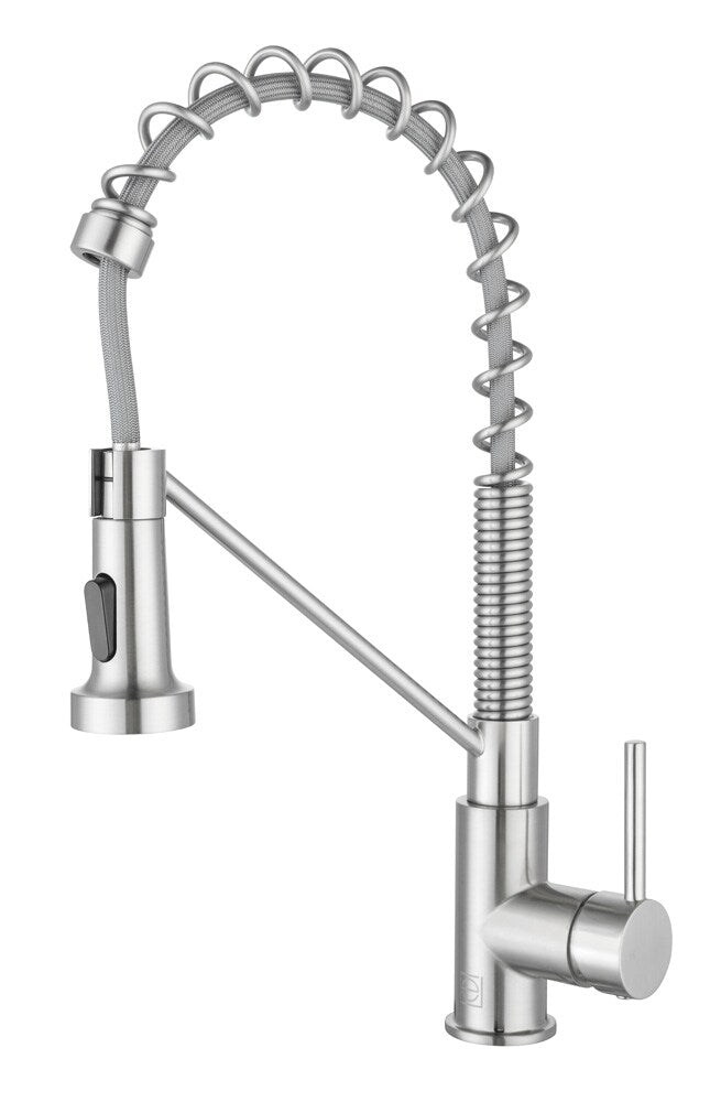 Elegant Furniture & Lighting - Yara Single Handle Pull Down Sprayer Kitchen Faucet in Brushed Nickel - FAK-310BNK veiw 1